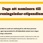 Dags att nominera till Föreningsledar-stipendium